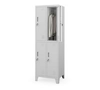 Jan Nowak Armoire Vestiaire Métal 4 Casiers Verrouillables avec Tringles