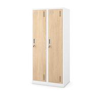 Armoire industrielle en métal pour les documents KACPER, 800 x 1800 x 500 mm, Eco Design: blanc/ chêne de sonoma