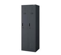 Jan Nowak Armoire Vestiaire Metallique 2B1AS Casier en Métal 2 Compartiments cloison Revêtement en Poudre 180 cm x 60 cm x 50 cm Anthracite