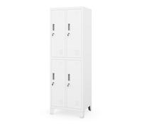 Jan Nowak Armoire vestiaire métallique 4 casiers verrouillables avec tringles penderie Ventilation Fixation Murale Structure Acier pour vestiaires Entreprises ateliers écoles