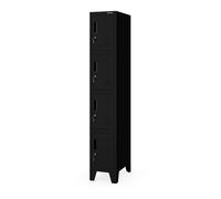 Jan Nowak Armoire vestiaire métallique 4 casiers verrouillables Ventilation Structure Acier 0.6 mm Fixation Murale Rangement Effets personnels vestiaire Professionnel