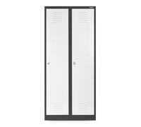 Jan Nowak Armoire Vestiaire Metallique Casier en Métal 2 Compartiments cloison Revêtement en Poudre 180 x 80 x 50 cm