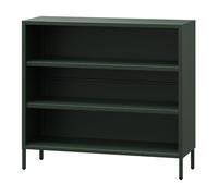 Jan Nowak Bibliotheque Basse en Métal - LUCA | 2 Étagères Réglables | Meuble Rangement Enfant, Chambre, Salon, Style Industrie, Petite Bliothèque | 100 x 90 x 35 cm | Vert Bouteille