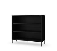 Jan Nowak Bibliotheque Basse en Métal - LUCA | 2 Étagères Réglables | Meuble Rangement Enfant, Chambre, Salon, Style Industrie, Petite Bliothèque | 100 x 90 x 35 cm | Noir