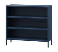 Jan Nowak Bibliotheque Basse en Métal - LUCA | 2 Étagères Réglables | Meuble Rangement Enfant, Chambre, Salon, Style Industrie, Petite Bliothèque | 100 x 90 x 35 cm | Bleu Foncé