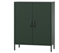 Jan Nowak Buffet Métal, Armoire de Rangement 2 Portes - VITO | 2 Étagères Réglables, Fermeture Magnétique Silencieuse | Meubles de Salon, Style Industriel | 80 x 101,5 x 40 cm | Vert Bouteille