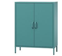 Jan Nowak Buffet Métal, Armoire de Rangement 2 Portes - VITO | 2 Étagères Réglables, Fermeture Magnétique Silencieuse | Meubles de Salon, Style Industriel | 80 x 101,5 x 40 cm | Marine