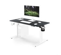 Jan Nowak Bureau Assis Debout Électrique Réglable en Hauteur, Double Moteur | Mémoire 3 positions, USB C, anti collision, charge 110 kg, rappel de posture, gestion câbles magnétique, verrouillage, ≤40 dB