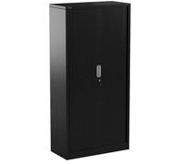 Jan Nowak by Domator24 T001 Rideaux Armoire de Bureau 4 étagères Porte roulante tôle d'acier verrouillable 185 cm x 90 cm x 45 cm An