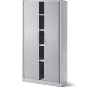 Jan Nowak by Domator24 T001 Rideaux Armoire de Bureau 4 étagères Porte roulante tôle d'acier verrouillable 185 cm x 90 cm x 45 cm Gr