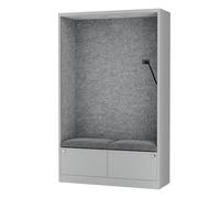 Jan Nowak Cabine Acoustique Bureau insonorisée pour Deux Personnes avec assises Cabine de réunion compacte Open Space 185x115x40 cm Panneaux acoustiques Pet NRC 0,8