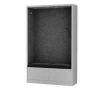 Jan Nowak Cabine Acoustique Bureau insonorisée pour Deux Personnes avec assises Cabine de réunion compacte Open Space 185x115x40 cm Panneaux acoustiques Pet NRC 0,8