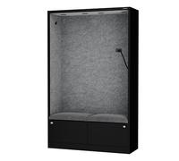 Jan Nowak Cabine Acoustique Bureau insonorisée pour Deux Personnes avec assises Cabine de réunion compacte Open Space 185x115x40 cm Panneaux acoustiques Pet NRC 0,8