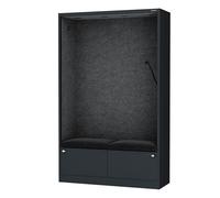 Jan Nowak Cabine Acoustique Bureau insonorisée pour Deux Personnes avec assises Cabine de réunion compacte Open Space 185x115x40 cm Panneaux acoustiques Pet NRC 0,8