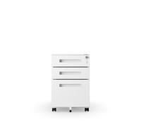 Jan Nowak Caisson de Bureau à roulettes Commode à roulettes Caisson de Bureau à tiroirs Blanc 39 x 60 x 50 cm