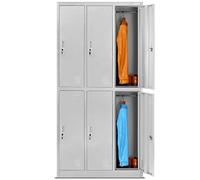 Jan Nowak Casier vestiaire 3B2A Armoire Metallique 6 Compartiments Revêtement en Poudre 185 cm x 90 cm x 45 cm (Gris)
