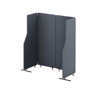 Jan Nowak Cloison Acoustique de Bureau Freestanding en Panneaux Pet NRC 0,85, Séparation Acoustique Modulaire avec Pieds Métal, Panneau Acoustique Recyclé - 120 cm Carbon Fog