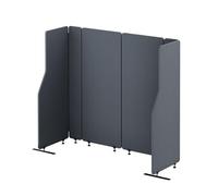 Jan Nowak Cloison Acoustique de Bureau Freestanding en Panneaux Pet NRC 0,85, Séparation Acoustique Modulaire avec Pieds Métal, Panneau Acoustique Recyclé - 160 cm Carbon Fog