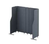 Jan Nowak Cloison Acoustique de Bureau Freestanding en Panneaux Pet NRC 0,85, Séparation Acoustique Modulaire avec Pieds Métal, Panneau Acoustique Recyclé - 140 cm Carbon Fog