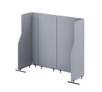 Jan Nowak Cloison Acoustique de Bureau Freestanding en Panneaux Pet NRC 0,85, Séparation Acoustique Modulaire avec Pieds Métal, Panneau Acoustique Recyclé - 160 cm Moon Dust