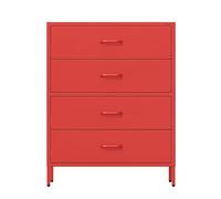 Commode 4 tiroirs CARLA, 800 x 1015 x 400 mm, Modern: rouge