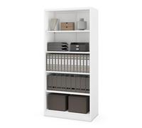 Jan Nowak Étagère de Bureau Métallique, 5 Niveaux, 90 x 195 x 45 cm | 4 tablettes réglables tous les 2,5 cm, charge 40 kg chacune, fond métallique fermé, acier 0,6 mm, montage à vis