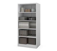 Jan Nowak Étagère de Bureau Métallique, 5 Niveaux, 90 x 195 x 60 cm | 4 tablettes réglables tous les 2,5 cm, charge 40 kg chacune, fond métallique fermé, acier 0,6 mm, montage à vis