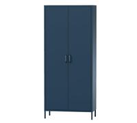 Jan Nowak Flavio Armoire à 2 Portes, en métal Scintillant, étagères, Tringle à vêtements, Fermeture magnétique, Armoire pour Chambre à Coucher, Chambre d'enfant, 80 x 185 x 45 cm, Bleu foncé