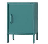 Jan Nowak table de chevet MIA Table de chevet en métal Armoire en acier avec une porte Chambre à coucher Chambre d'enfant Verrouillable, 42,4 x 59,5 x 40 cm, vert de mer
