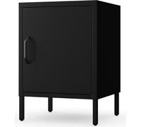 Jan Nowak Table de nuit MIA Table de nuit métallique Armoire en acier avec une porte Chambre à coucher Chambre d'enfant , 42,4 x 59,5 x 40 cm, Noir