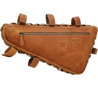 Jan U Brown Leather Bike Frame Bag-Vintage Tool Bag With Gold Buckle