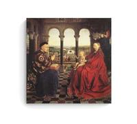 Jan Van Eyck Painter Works《The Virgin And Chancelier Rolin》Poster imprimé sur toile et décoration murale moderne pour chambre à coucher familiale (60 x 60 cm)