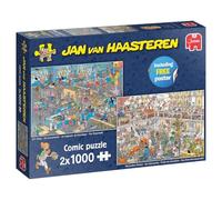 Jan Van Haasteren DIY Shop & Projet de rénovation - 2 x 1000 pièces Adultes Puzzle et Bande dessinée - Lot de 2 Grands Puzzles pour Adultes - Carton 100% recyclé - Puzzle et Affiche de 1000 pièces -