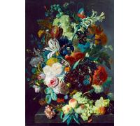 Jan Van Huysum - Still Life With Flowers And Fruit, 1715 - Puzzle 1000 Pièces
