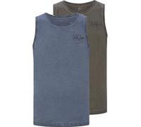 Jan Vanderstorm Homme Débardeur Double Pack Mikjan Bleu, 5XL (XXXXXL) - 72/74
