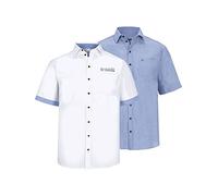 Jan Vanderstorm Homme Lot De 2 Chemises Evin Bleu, 4XL (XXXXL) - 49/50