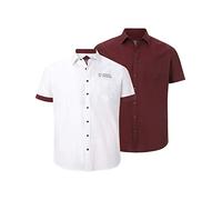 Jan Vanderstorm Homme Lot De 2 Chemises Evin Rouge, 7XL (XXXXXXXL) - 55/56