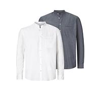 Jan Vanderstorm Homme Lot De 2 Chemises Heimir Blanc, 5XL (XXXXXL) - 51/52