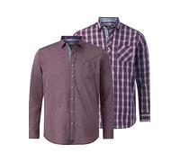 Jan Vanderstorm Homme Lot De 2 Chemises Julian Rouge, 2XL (XXL) - 45/46