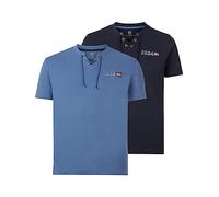 Jan Vanderstorm Homme Lot De 2 T-Shirts Mayko Bleu Foncé, L - 52/54