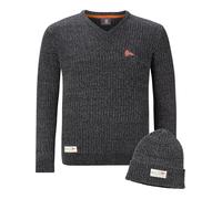 Jan Vanderstorm Homme Pull avec Bonnet Ronai Gris Foncé, 5XL (XXXXXL) - 72/74