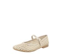JANA Ballerines à lanières jaune clair / argent, Taille 36