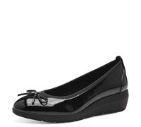 Jana Ballerines Femme à Talon compensé Vegan, Black Patent, 41 EU