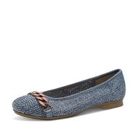 Jana Ballerines Femme avec Boucle décorative Vegan, Denim, 37 EU