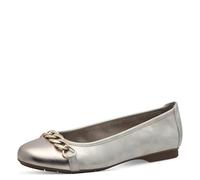 Jana Ballerines Femme avec Bout renforcé Vegan, Beige/Gold, 37 EU
