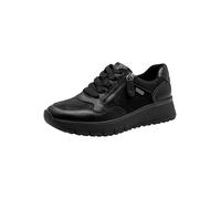 Jana Baskets Femme Plates à Lacets Vegan, Black Uni, 38 EU