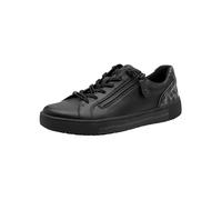 Jana Baskets Femme Plates avec Fermeture éclair Vegan, Black/Leo, 38 EU