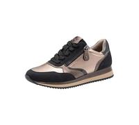 Jana Baskets Femme Plates avec Fermeture éclair Vegan, Black/Pewter, 38 EU