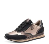 Jana Baskets Femme Plates avec Fermeture éclair Vegan, Black/Pewter, 38 EU