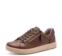 Jana Baskets Femme Plates avec Fermeture éclair Vegan, Cognac, 37 EU